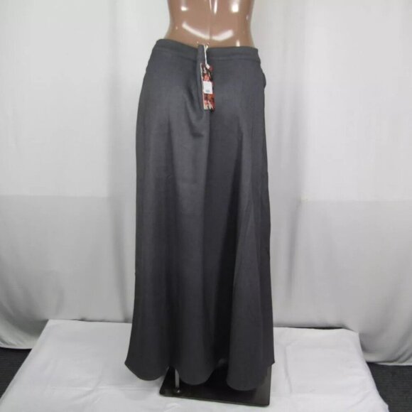 NEW BYRD Womens Maxi Skirt Grey Size XL Tia Elegant Flare Side Zipper - Picture 6 of 8